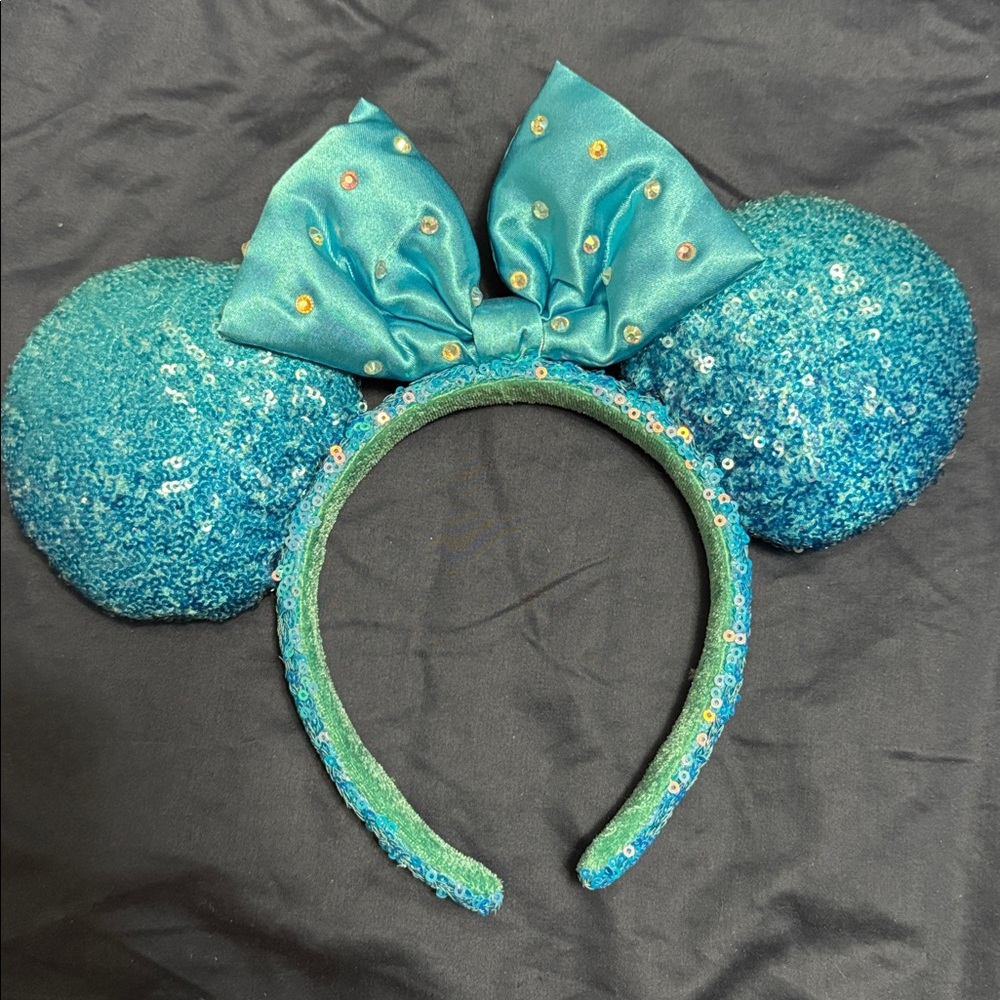 Disney Blue Sequin Minnie Mouse Ears Headband